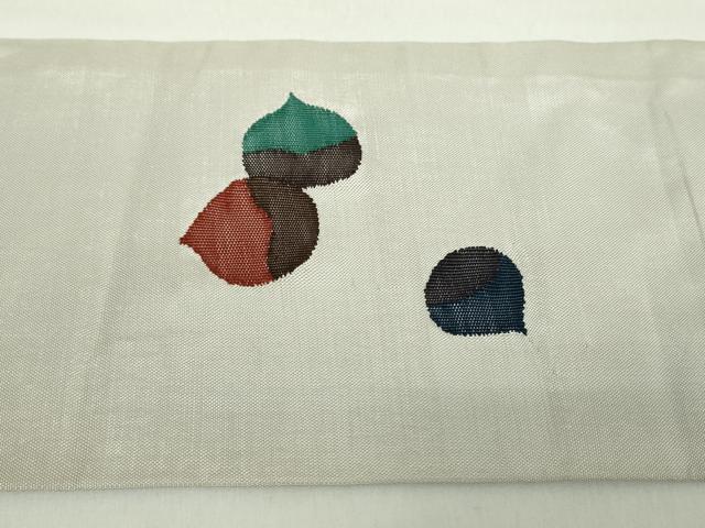 平和屋着物●九寸名古屋帯　成り物　栗　正絹　逸品　DAAZ0153ps