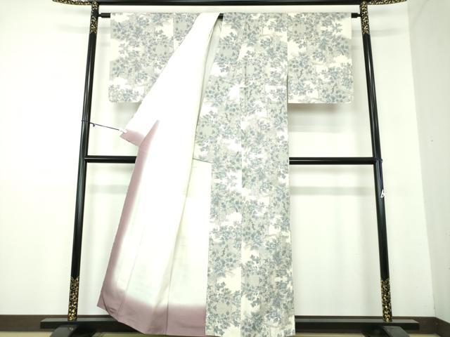 平和屋着物●本場大島紬 白大島 9マルキ 総絣 草花文 正絹 逸品 未使用 DAAZ0174ps