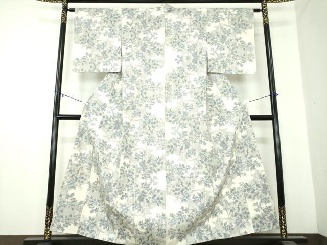 平和屋着物●本場大島紬 白大島 9マルキ 総絣 草花文 正絹 逸品 未使用 DAAZ0174ps
