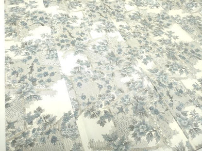 平和屋着物●本場大島紬 白大島 9マルキ 総絣 草花文 正絹 逸品 未使用 DAAZ0174ps