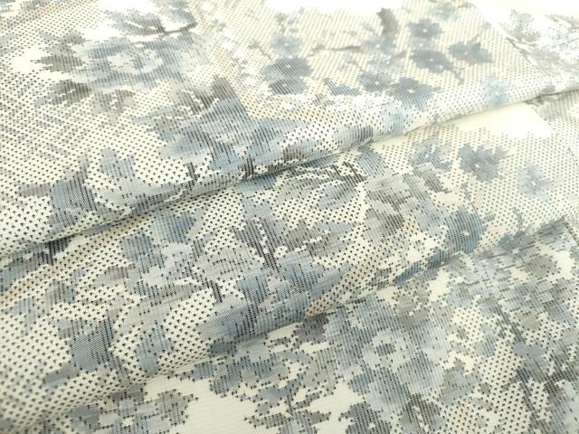平和屋着物●本場大島紬 白大島 9マルキ 総絣 草花文 正絹 逸品 未使用 DAAZ0174ps