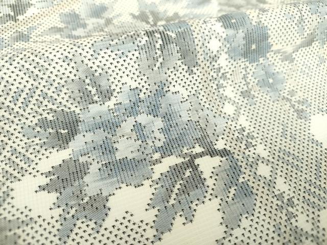 平和屋着物●本場大島紬 白大島 9マルキ 総絣 草花文 正絹 逸品 未使用 DAAZ0174ps