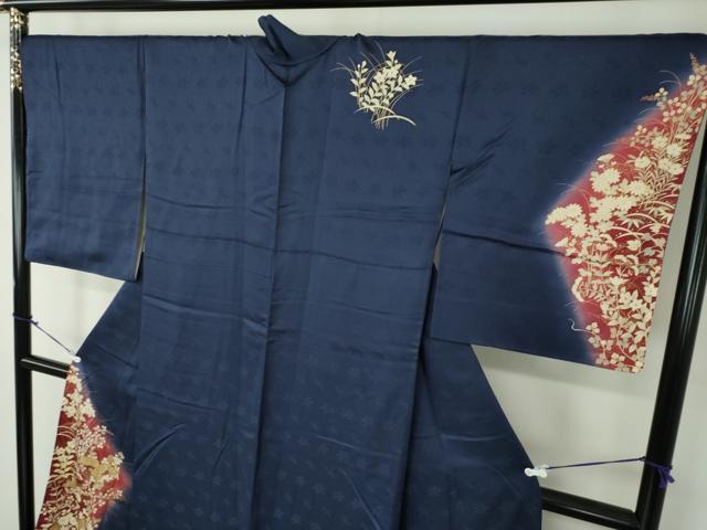 平和屋着物●訪問着　秋草文　暈し染め　金彩　正絹　逸品　DAAZ0182ps