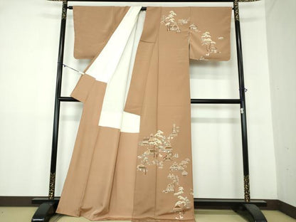 平和屋着物●訪問着　人物風景文　鶏　正絹　逸品　DAAZ0184ps