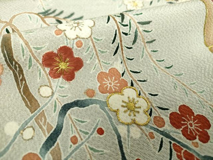 平和屋着物●訪問着　駒刺繍　飾花文　暈し染め　金彩　正絹　逸品　DAAZ0199ps