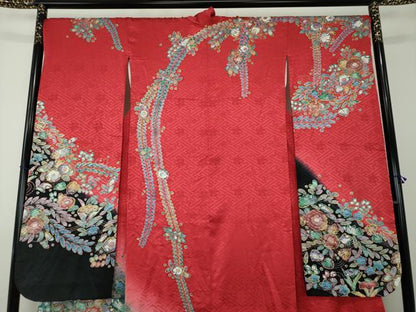 平和屋着物●豪華振袖 絞り 辻が花 暈し染め 金彩 正絹 逸品 DAAZ0202ps