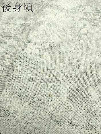 平和屋着物●上質な紬　風景花文　正絹　逸品　DAAZ0214ps