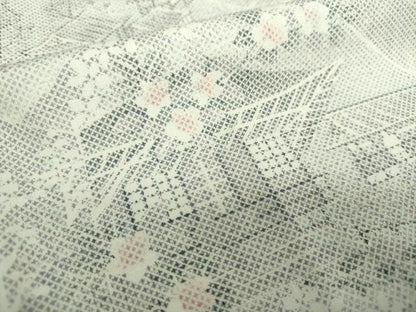 平和屋着物●上質な紬　風景花文　正絹　逸品　DAAZ0214ps