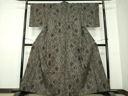 平和屋着物●本場大島紬 7マルキ 菱文 正絹 逸品 DAAZ0221ps
