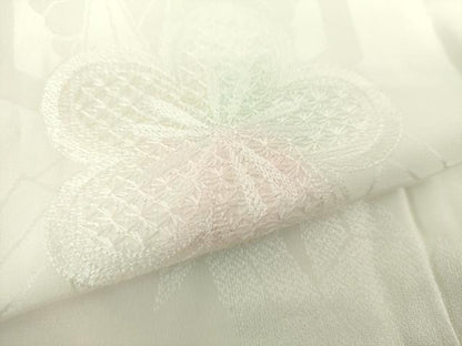 平和屋着物●中国三大刺繍 スワトウ刺繍 汕頭刺繍 長襦袢 袷 亀甲折鶴花地紋 暈し染め 正絹 逸品 DAAZ0235ps