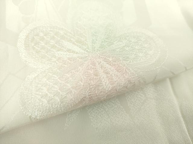 平和屋着物●中国三大刺繍 スワトウ刺繍 汕頭刺繍 長襦袢 袷 亀甲折鶴花地紋 暈し染め 正絹 逸品 DAAZ0235ps
