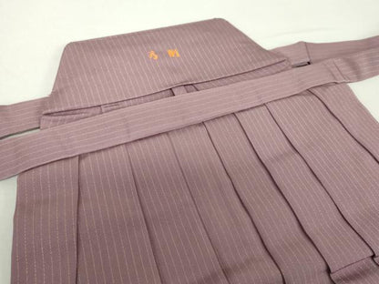 平和屋着物●男性 馬乗袴 縞 金糸 葡萄鼠 正絹 逸品 DAAZ0236ps