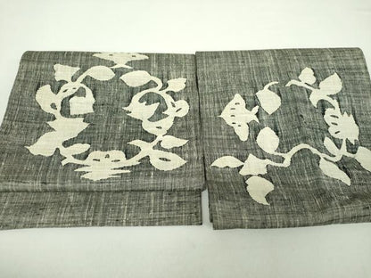 平和屋着物▽つけ帯 スリーシーズン帯 春 夏 秋 紬地 花丸文 正絹 逸品 DAAZ0245ps