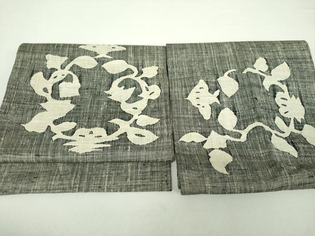 平和屋着物▽つけ帯 スリーシーズン帯 春 夏 秋 紬地 花丸文 正絹 逸品 DAAZ0245ps