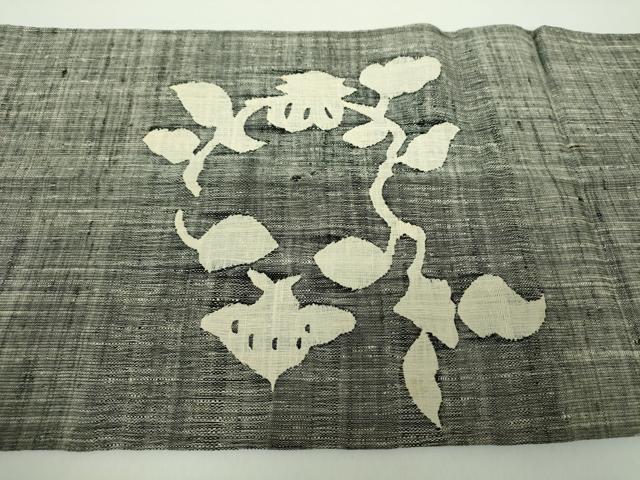 平和屋着物▽つけ帯 スリーシーズン帯 春 夏 秋 紬地 花丸文 正絹 逸品 DAAZ0245ps