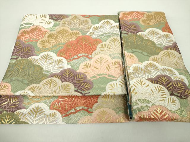 平和屋着物●佐賀錦　つけ帯　唐織　能衣若松重ね文　金糸　正絹　逸品　DAAZ0249ps 平和屋着物○佐賀錦 つけ帯 唐織 能衣若松重ね文 金糸 正絹