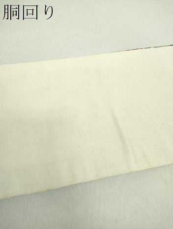 平和屋着物●つけ帯　唐織　更紗花文　金糸　引箔　正絹　逸品　DAAZ0251ps