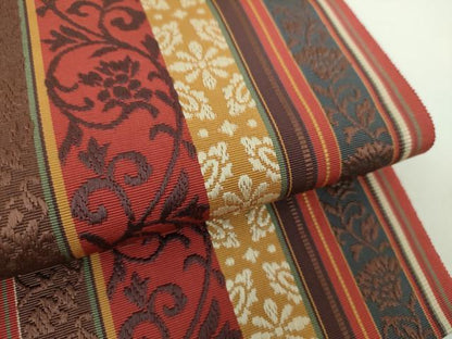 平和屋着物●本場筑前博多織 八寸名古屋帯 花間道 正絹 逸品 未使用 DAAZ0273ps
