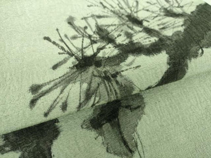 平和屋着物●九寸名古屋帯 紬地 作家物 手描き 松文 正絹 逸品 DAAZ0279ps