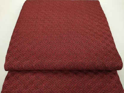 平和屋着物●八寸名古屋帯 入子菱柄 正絹 逸品 DAAZ0283ps
