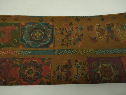 平和屋着物●つけ帯 型染 鳥獣花文 鬼しぼ縮緬 正絹 逸品 未使用 DAAZ0300ps