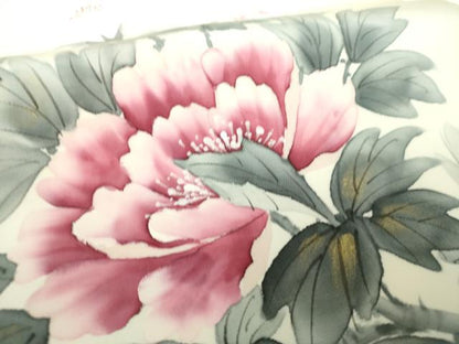 平和屋着物●内山晴祥　手描き　塩瀬　九寸名古屋帯　手描き　牡丹文　金彩　正絹　逸品　DAAZ0309ps