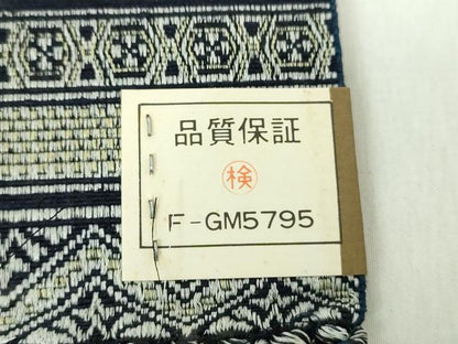 平和屋着物●男性 両面 角帯 横段文 正絹 逸品 DAAZ0331ps