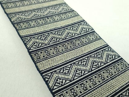 平和屋着物●男性 両面 角帯 横段文 正絹 逸品 DAAZ0331ps