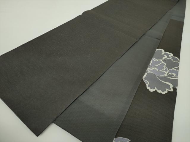 平和屋着物▽太鼓柄袋帯　スリーシーズン帯　春　夏　秋　紬地　牡丹文　正絹　逸品　DAAZ0339ps