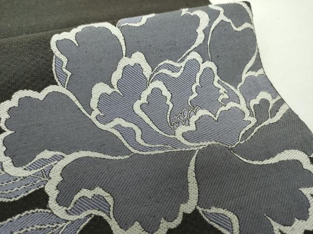 平和屋着物▽太鼓柄袋帯　スリーシーズン帯　春　夏　秋　紬地　牡丹文　正絹　逸品　DAAZ0339ps