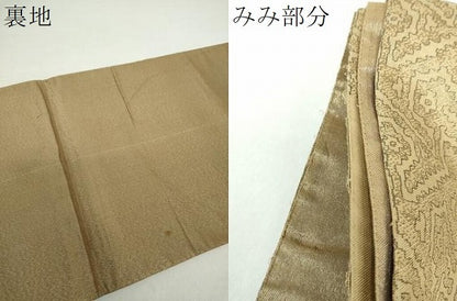 平和屋着物●太鼓柄袋帯 神人文様綴織 金糸 正絹 逸品 DAAZ0353ps