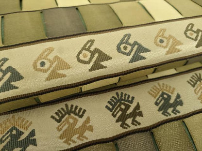 平和屋着物●太鼓柄袋帯 神人文様綴織 金糸 正絹 逸品 DAAZ0353ps
