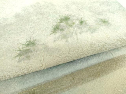平和屋着物●太鼓柄袋帯　手描き　遠山風景　金彩　正絹　逸品　DAAZ0362ps