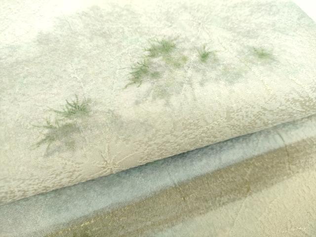 平和屋着物●太鼓柄袋帯　手描き　遠山風景　金彩　正絹　逸品　DAAZ0362ps