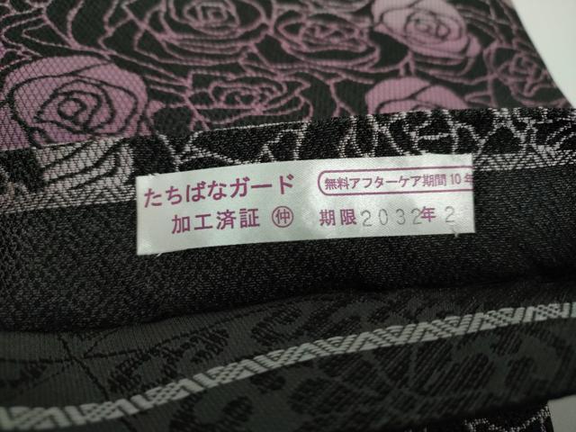平和屋着物●両面 全通柄袋帯 薔薇 黒地 正絹 逸品 未使用 DAAZ0401ps