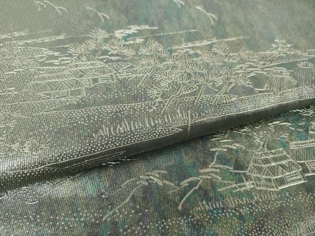 平和屋着物○金彩友禅 卓越技能者・名工・和田光正 太鼓柄袋帯 白金