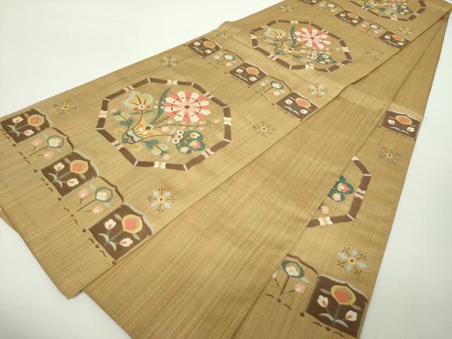 平和屋着物●六通柄 本袋帯 欧風 正絹 逸品 DAAZ0415ps