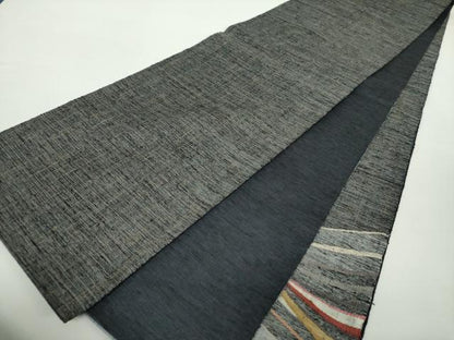 平和屋着物▽太鼓柄袋帯 スリーシーズン帯 春 夏 秋 紬地 霞文 正絹 逸品 DAAZ0429ps