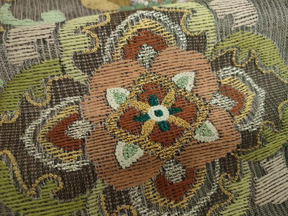 平和屋着物▽中国三大刺繍 相良刺繍 六通柄袋帯 スリーシーズン帯 春 夏 秋 櫛織り 鳳凰更紗花文 金銀糸 正絹 逸品 DAAZ0455ps