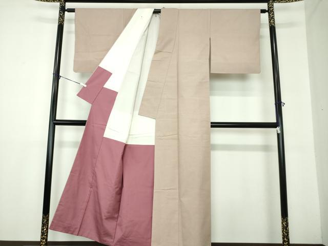 平和屋着物●本場眞綿絢結城紬 色無地 霞色 証紙付き 正絹 逸品 DAAZ0503ps