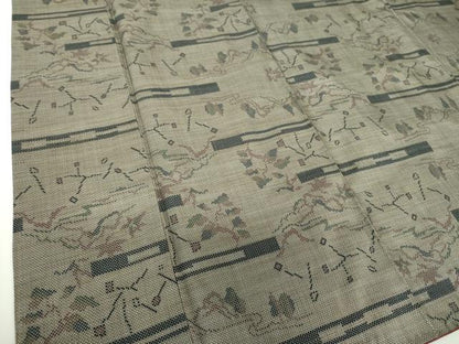平和屋着物●本場大島紬 7マルキ 横段風景文 正絹 逸品 未使用 DAAZ0510ps