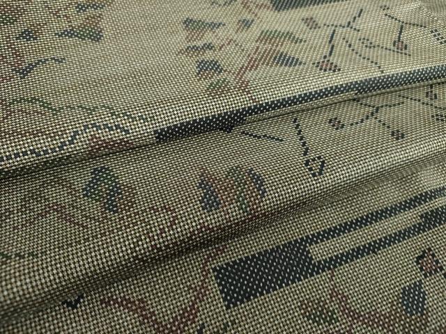 平和屋着物●本場大島紬 7マルキ 横段風景文 正絹 逸品 未使用 DAAZ0510ps