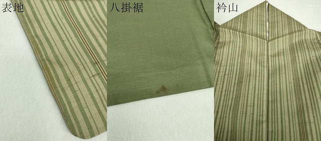 平和屋着物●ぜんまい紬　間道　正絹　逸品　DAAZ0512ps