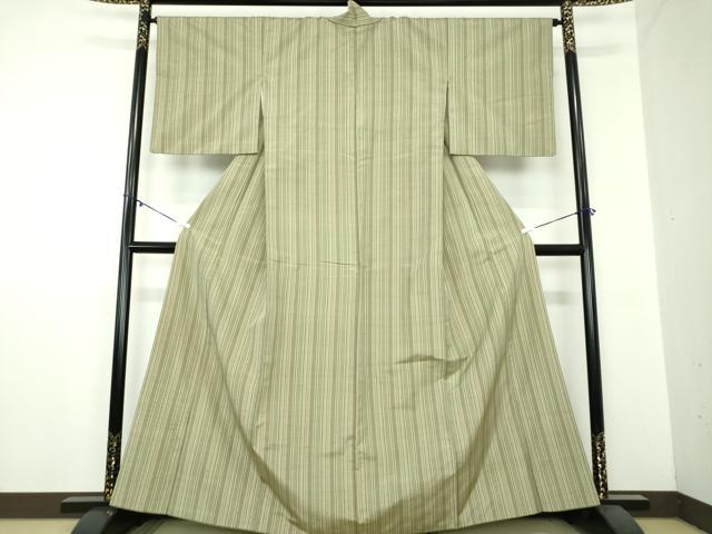 平和屋着物●ぜんまい紬　間道　正絹　逸品　DAAZ0512ps