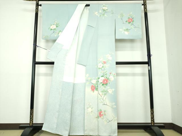 平和屋着物●京友禅の第一人者 松井青々 訪問着 駒刺繍 枝椿 暈し染め 金糸 正絹 逸品 DAAZ0529ps