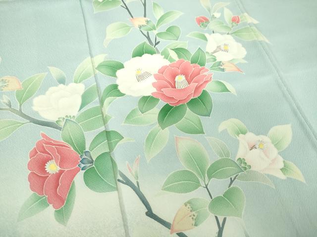 平和屋着物●京友禅の第一人者 松井青々 訪問着 駒刺繍 枝椿 暈し染め 金糸 正絹 逸品 DAAZ0529ps
