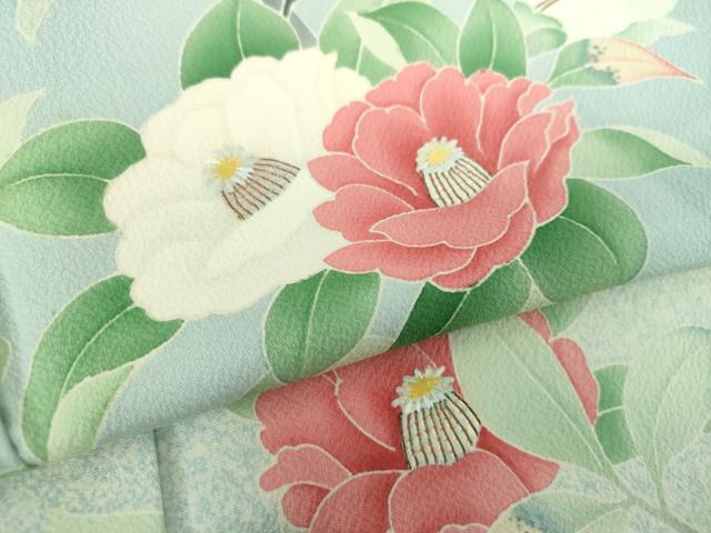 平和屋着物●京友禅の第一人者 松井青々 訪問着 駒刺繍 枝椿 暈し染め 金糸 正絹 逸品 DAAZ0529ps