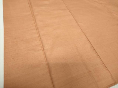 平和屋着物●結城紬　色無地　深支子色　正絹　逸品　DAAZ0539ps
