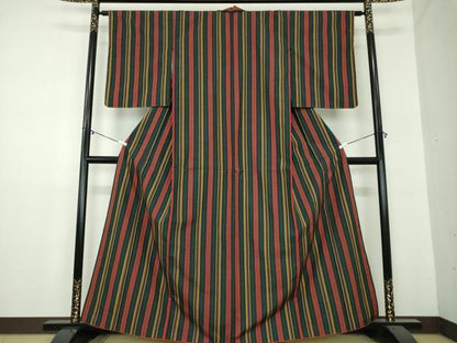 平和屋着物●上質な紬　間道　正絹　逸品　DAAZ0541ps