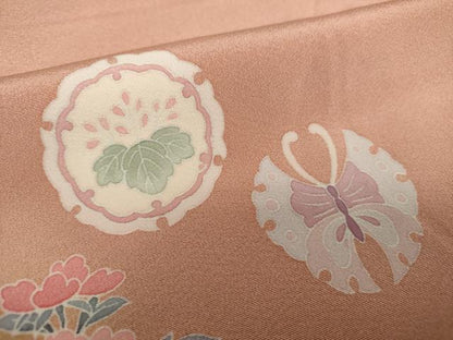 平和屋着物●訪問着 友禅 宝尽くし 雪輪飛鶴花文 暈し染め 正絹 逸品 DAAZ0546ps